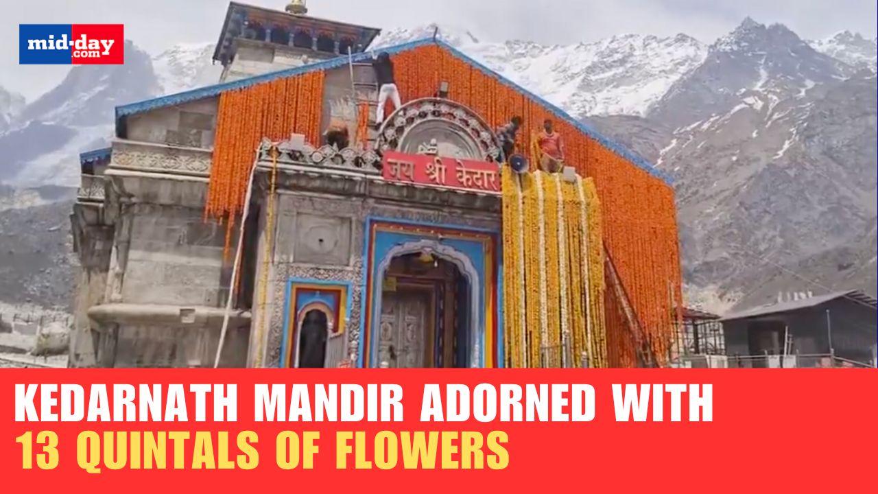 Kedarnath Temple decorated with 13 quintals of flowers ahead of opening