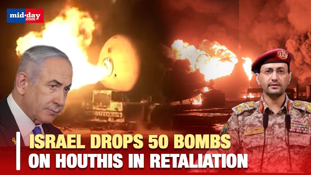 Israel strikes Yemen with 50 bombs after Houthi missile hits main airport area